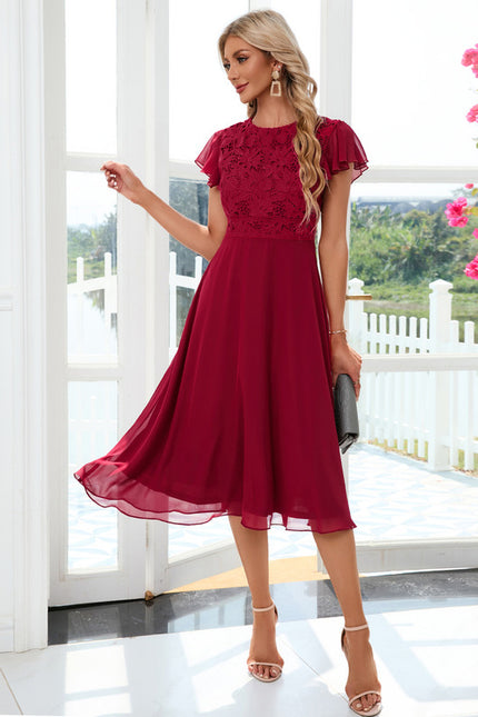 Robe Midi Bordeaux Aérienne - gallery 1