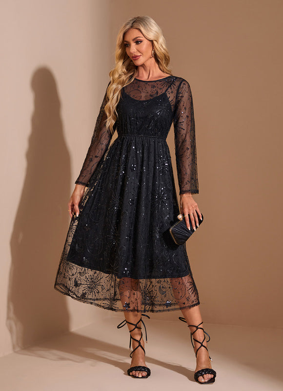 Robe Midi Tulle Brodée - gallery 1