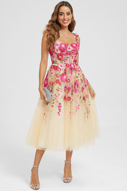 Robe Midi Florale Étoilée - gallery 3