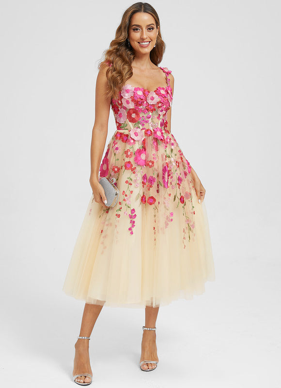 Robe Midi Florale Étoilée - gallery 3