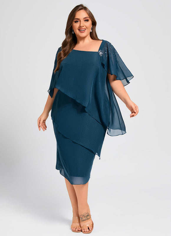 Robe Midi Ondulée Émeraude - gallery 9