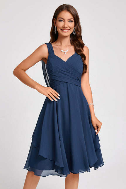 Robe Midi Aérienne Marine - gallery 5