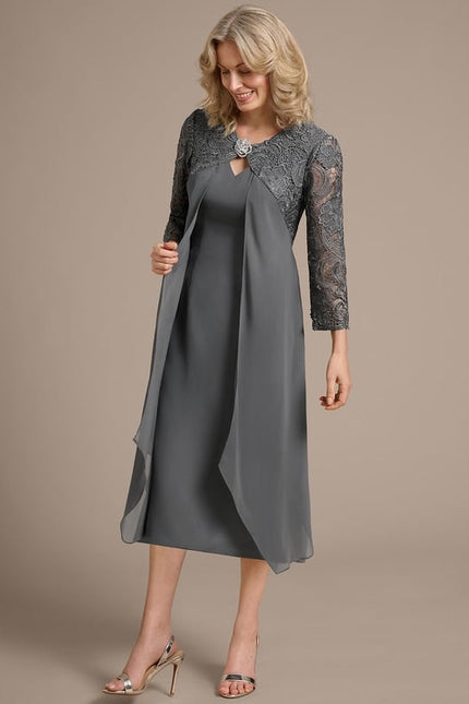 Midi Robe Droite Fluide Femme 50 Ans - gallery 4