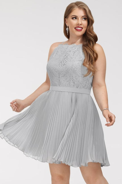 Robe Midi Gris Plissé Chic - gallery 4