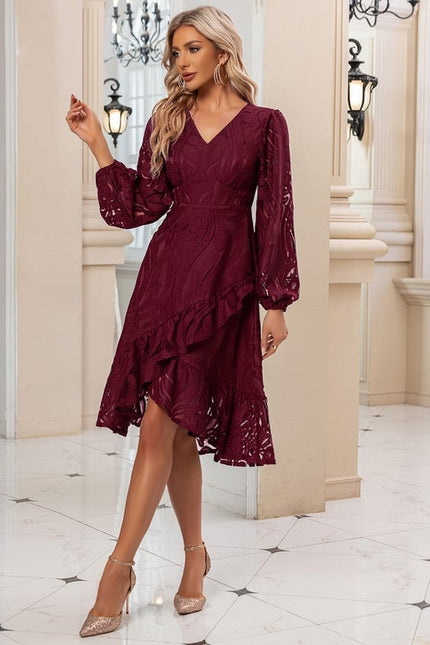 Robe Midi Midi Dentelle Marine - gallery 7