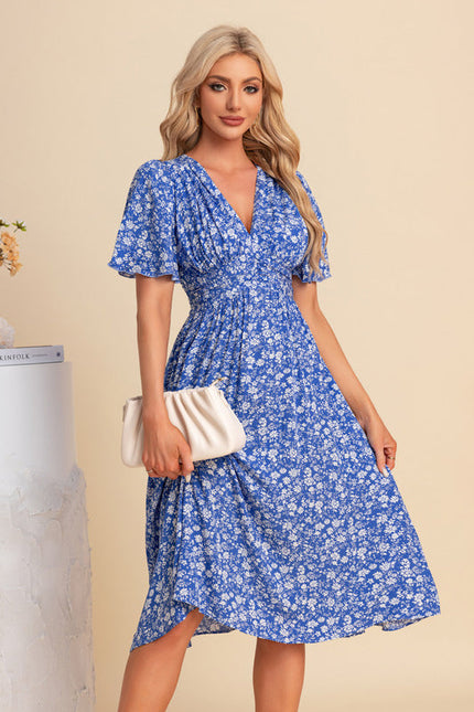 Robe Midi Vaporeuse Bleue - gallery 5