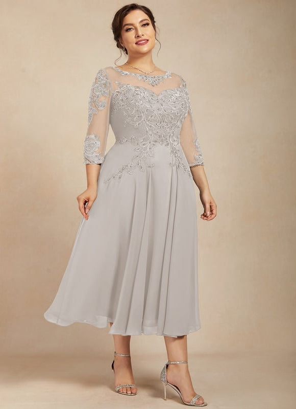 Robe Midi Élégance Grise Chic - gallery 9
