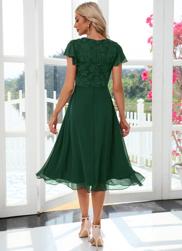 Robe Midi Bordeaux Aérienne - gallery 8