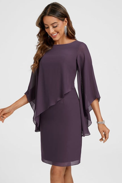 Robe Midi Drapée Prune - gallery 2