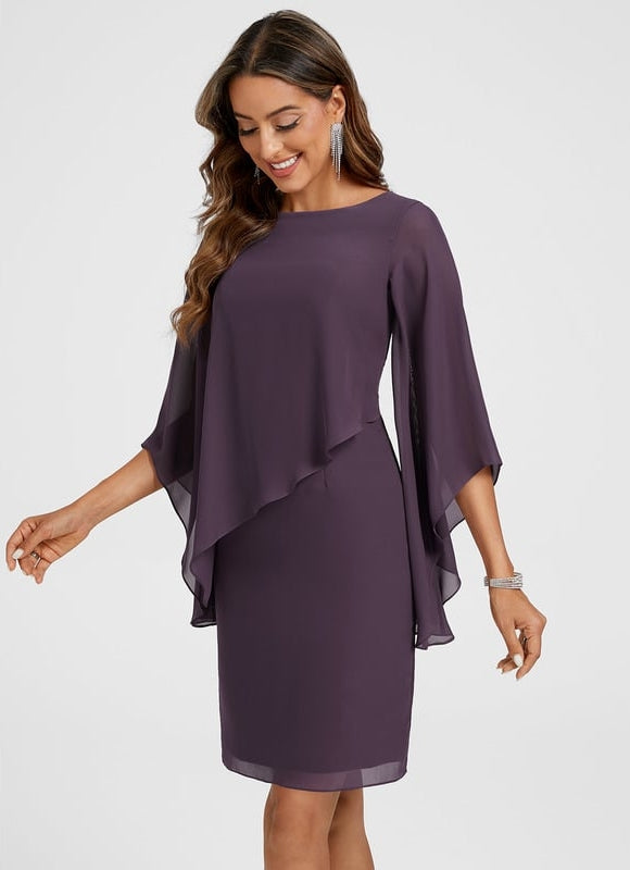 Robe Midi Drapée Prune - gallery 2