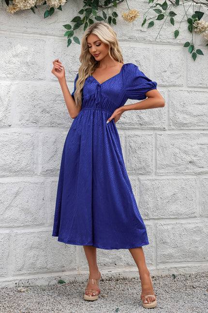 Robe Midi Satin Bleu Royal - gallery 3