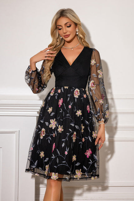 Robe Midi Évasée Fleurie - gallery 4
