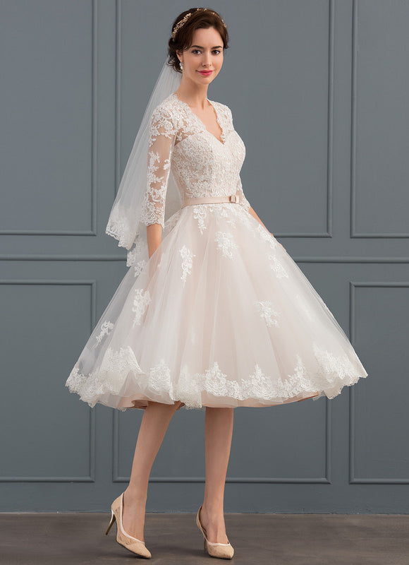 Robe Midi Écrue Élégante - gallery 1
