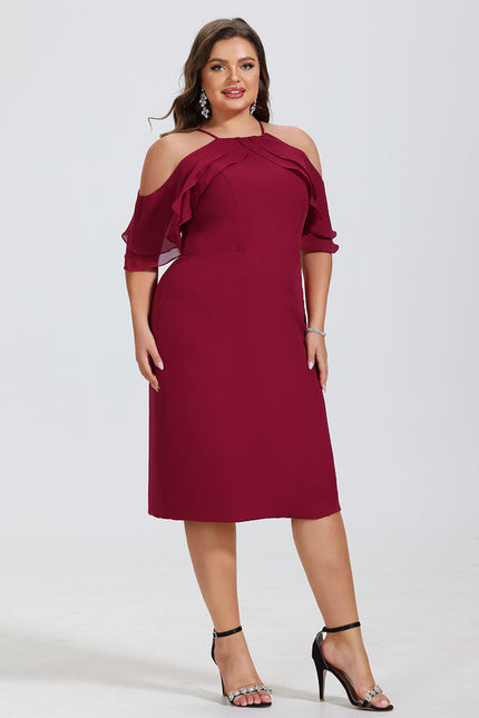 Robe Midi Froncée Bordeaux - gallery 7