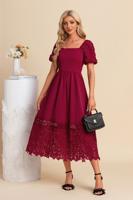 Robe Midi Bordeaux Évasée - gallery 5
