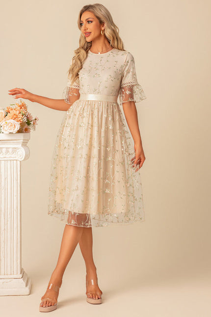 Robe Midi Élégance Florale - gallery 5