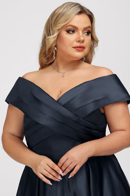Robe Midi Satin Off-Shoulder - gallery 7