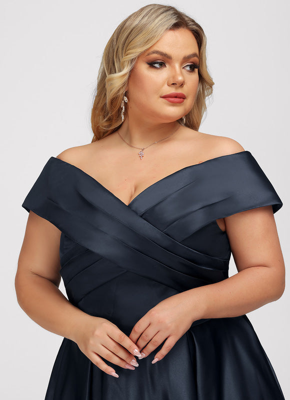 Robe Midi Satin Off-Shoulder - gallery 7