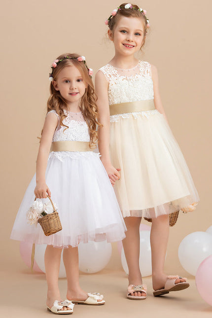 Robe Midi Enfant Tulle Doré - gallery 2