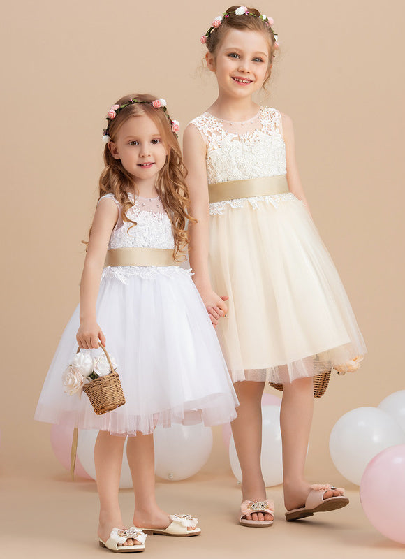Robe Midi Enfant Tulle Doré - gallery 2