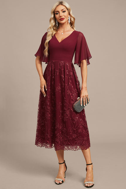 Robe Midi Émeraude Brodée - gallery 4