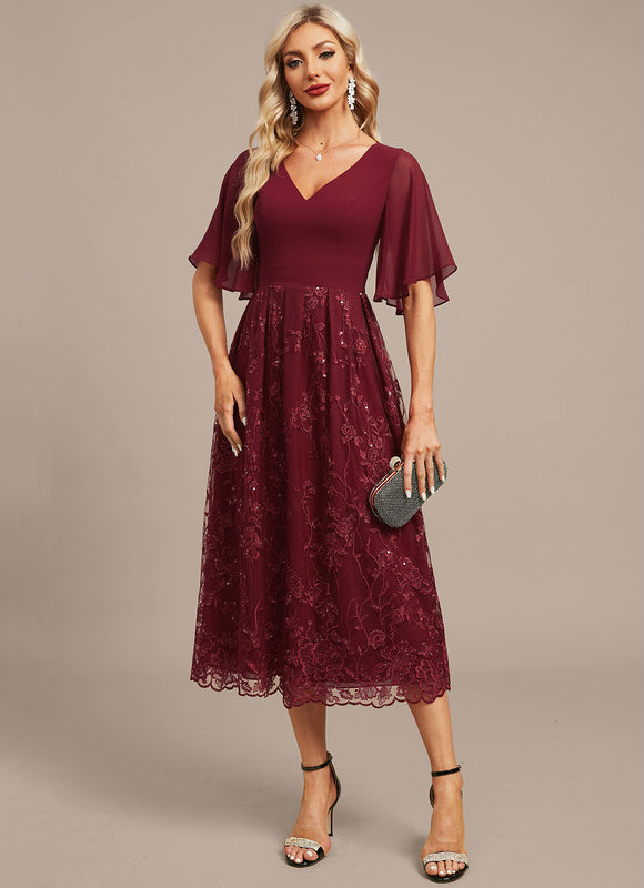Robe Midi Émeraude Brodée - gallery 4