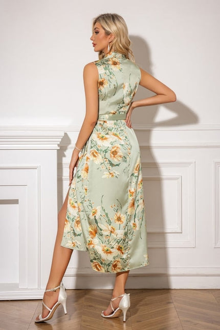 Robe Midi Satin Florale - gallery 1