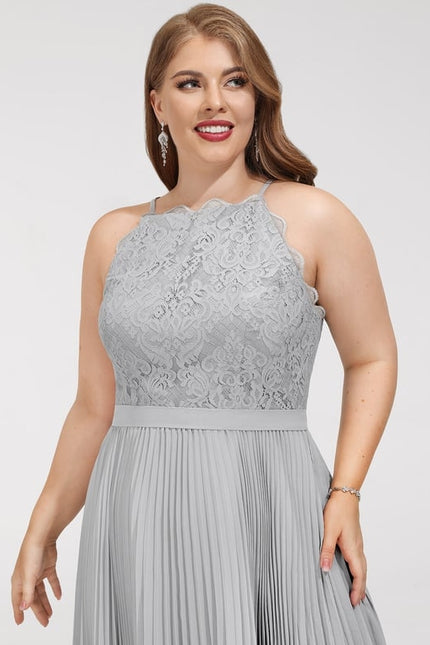 Robe Midi Gris Plissé Chic - gallery 9