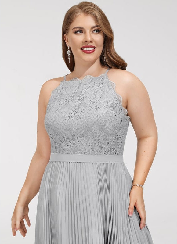 Robe Midi Gris Plissé Chic - gallery 9