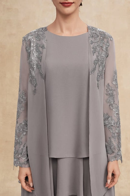 Robe Midi Grise Cascades - gallery 7