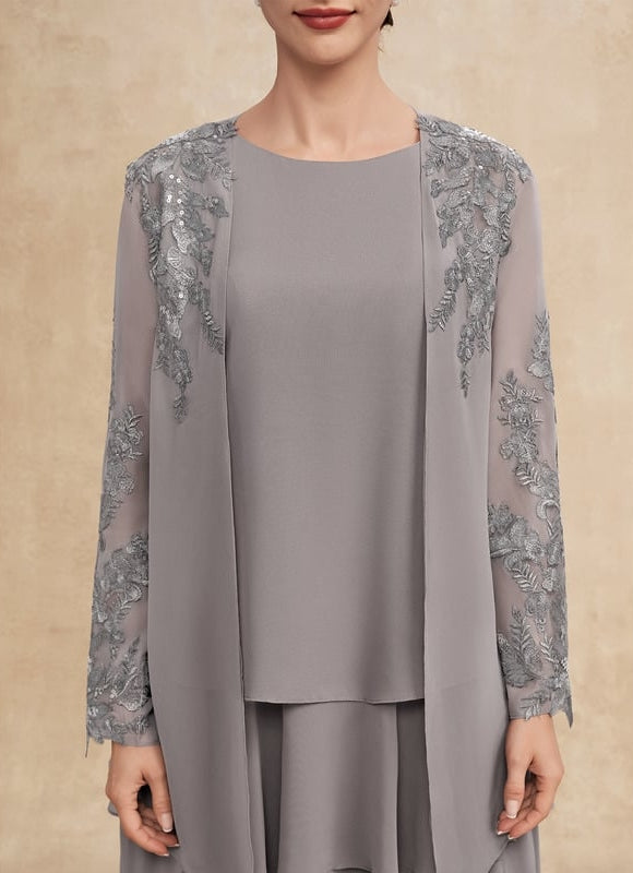 Robe Midi Grise Cascades - gallery 7