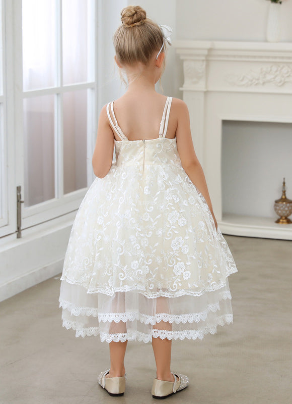 Robe Midi En Dentelle Ivoire - gallery 3