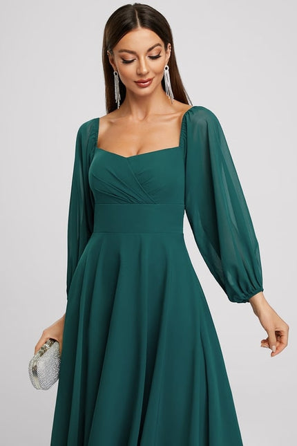 Robe Midi Mousseline Émeraude - gallery 3