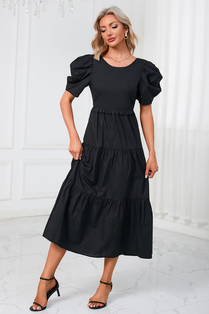 Robe Midi Noire Volants - gallery 4
