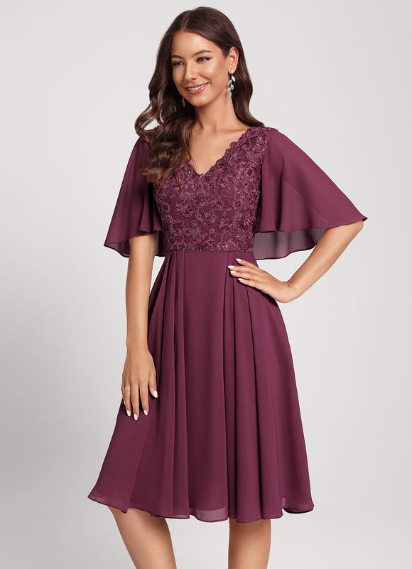Robe Midi Bordeau Flottante - gallery 2