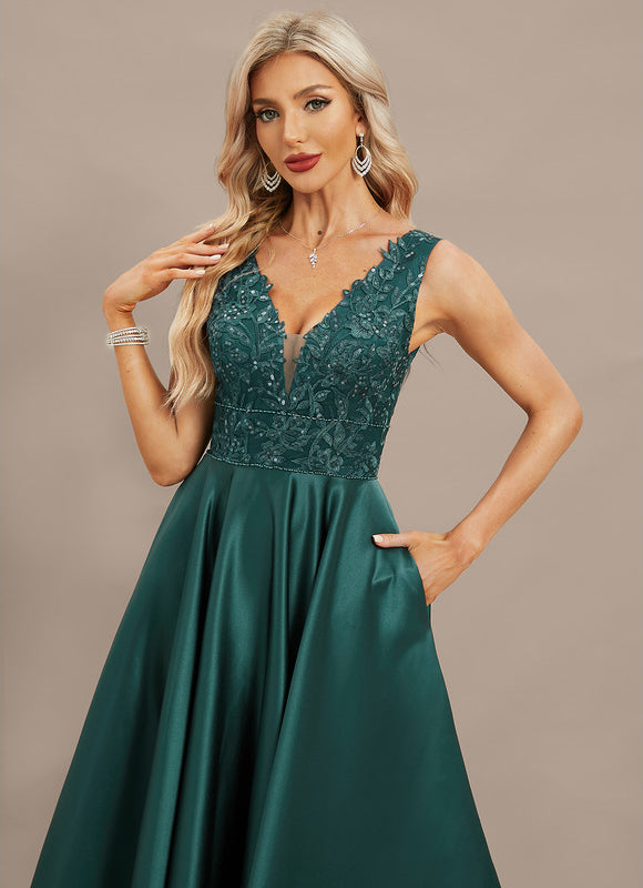 Robe Midi Émeraude Élégante - gallery 2