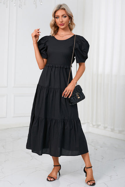 Robe Midi Noire Volants - gallery 3