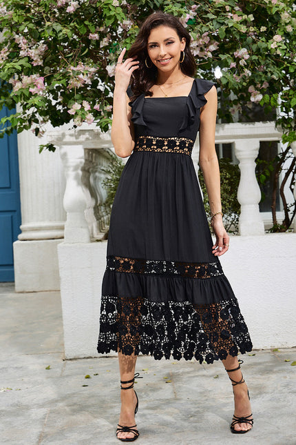 Robe Midi Noire Délicate - gallery 5