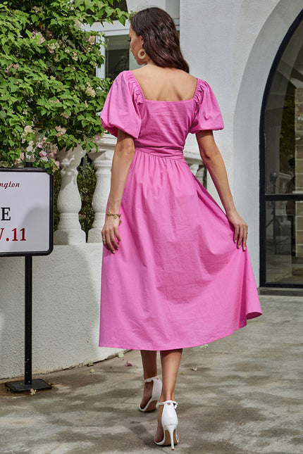 Robe Midi Midi Rose Coton - gallery 2
