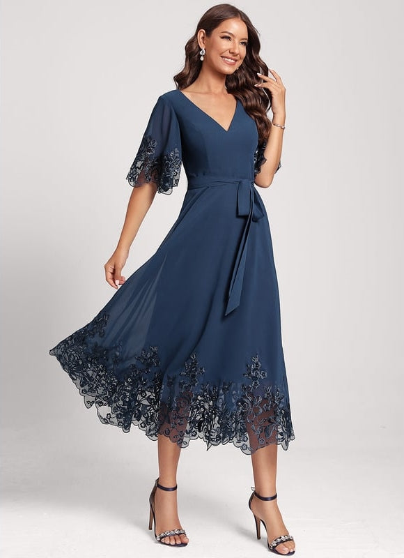 Robe Midi Émeraude Dentelle - gallery 3