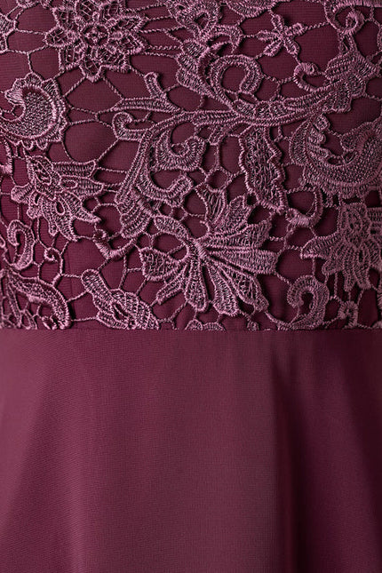 Robe Midi Élegante Bordeaux - gallery 2