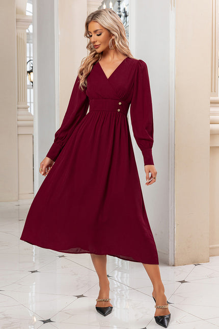 Robe Midi Manches Bouffantes - gallery 1