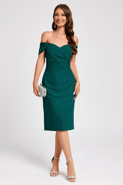 Robe Midi Émeraude Drapée - gallery 7