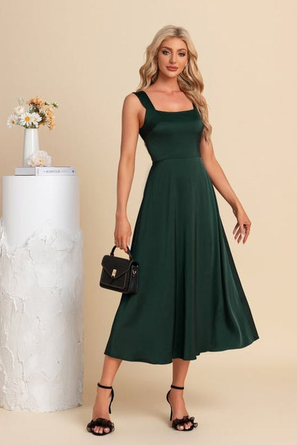 Robe Midi Émeraude Chic