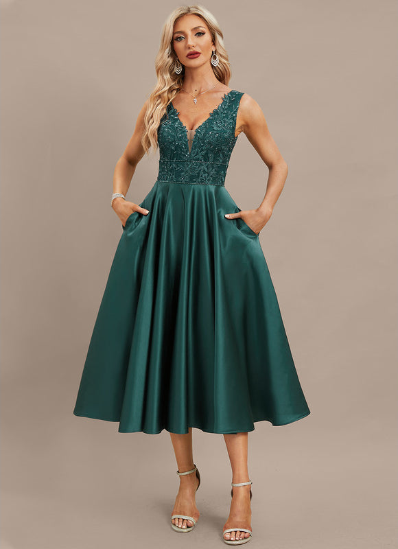 Robe Midi Émeraude Élégante - gallery 3