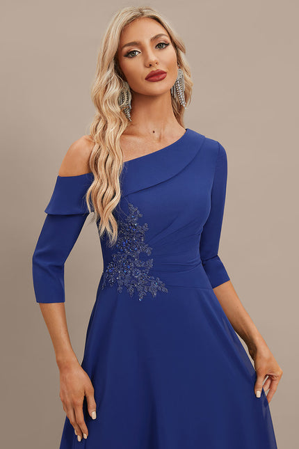 Robe Midi Chiffon Bleu Nuit - gallery 2