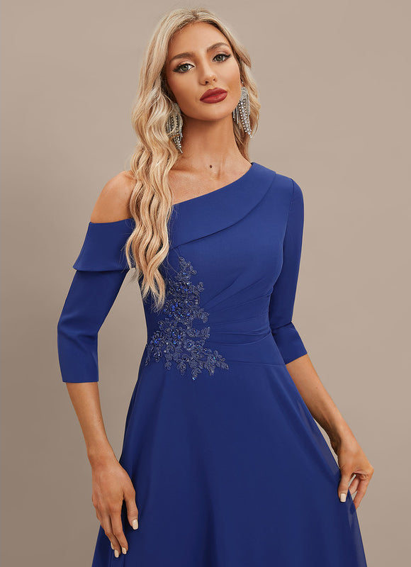 Robe Midi Chiffon Bleu Nuit - gallery 2