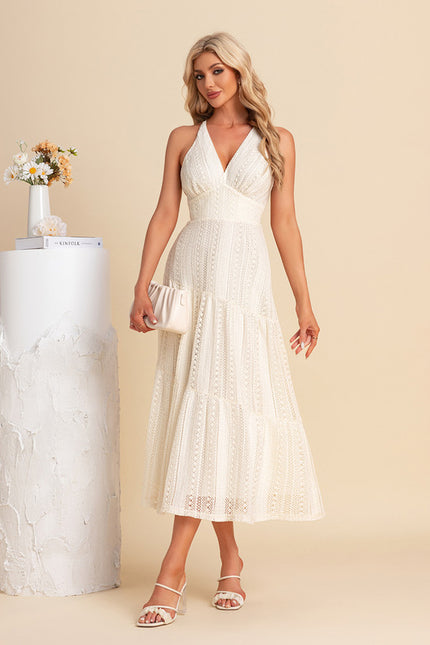 Robe Midi Évasée En Crochet
