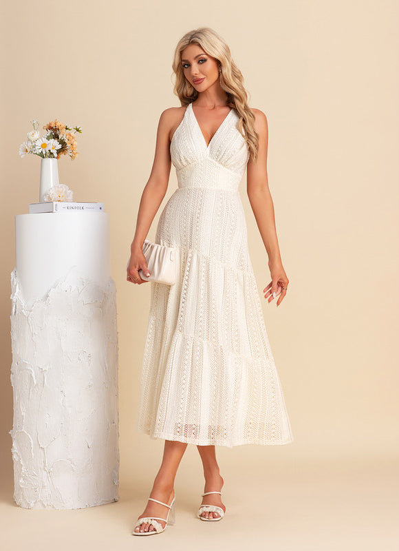Robe Midi Évasée En Crochet
