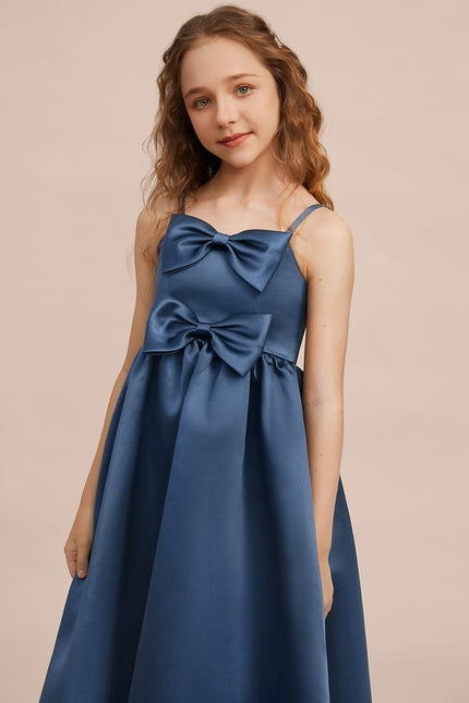 Robe Midi Satin Bleu Foncé - gallery 6